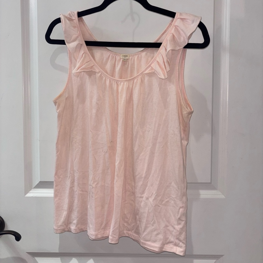 J. Crew Light Pink Ruffle Tank Top